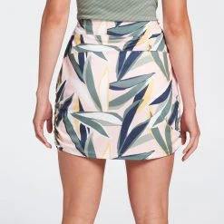 Lady Hagen Women's 16" Side Ruching Golf Skort Retro Leaf Frosted Pink -Golf Apparel Sales Shop unnamed file 631