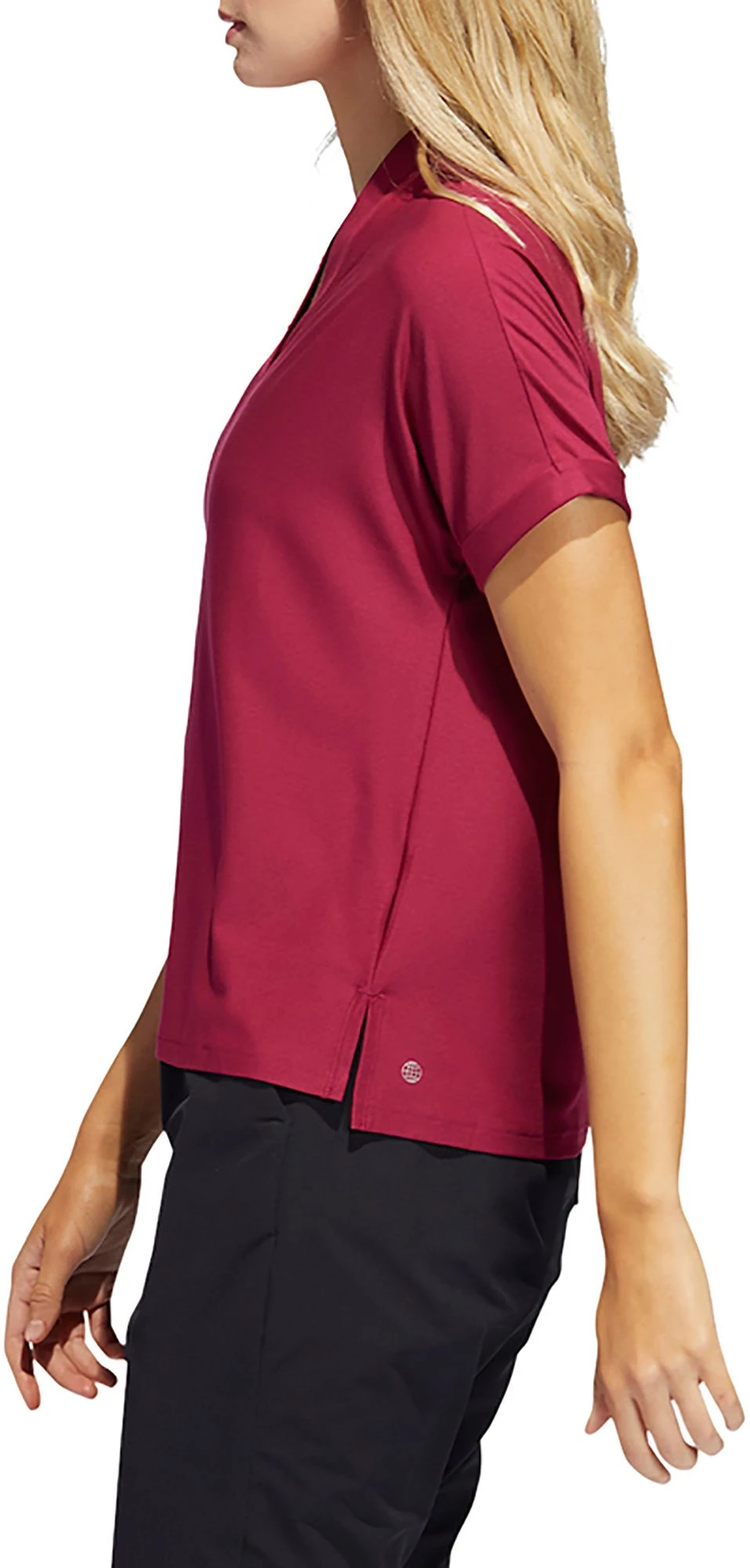 Adidas Women's Go-To Golf Polo Legacy Burgundy 7 Adidas Women's Go-To Golf Polo Legacy Burgundy - Image 5