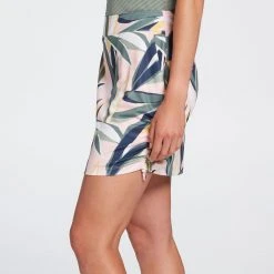 Lady Hagen Women's 16" Side Ruching Golf Skort Retro Leaf Frosted Pink -Golf Apparel Sales Shop unnamed file 632