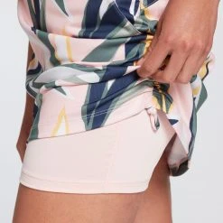 Lady Hagen Women's 16" Side Ruching Golf Skort Retro Leaf Frosted Pink -Golf Apparel Sales Shop unnamed file 633