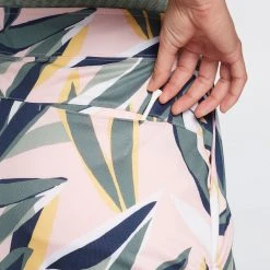 Lady Hagen Women's 16" Side Ruching Golf Skort Retro Leaf Frosted Pink -Golf Apparel Sales Shop unnamed file 634