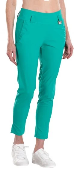 SwingDish Women's Linda Skinny Golf Pants Teal