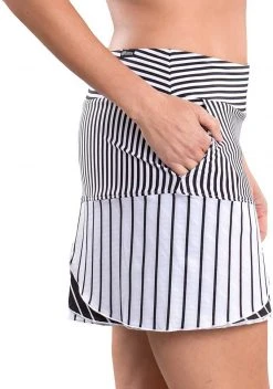 SwingDish Women's Sandra Stripe Golf Skort Black/white Stripe -Golf Apparel Sales Shop unnamed file 6399
