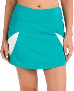 SwingDish SwishDish Women's Stella Teal Golf Skort Teal/white