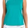SwingDish SwishDish Women's Roxanne White Golf Top Teal