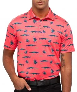 Waggle Men's Chubbs Golf Polo Pink/green