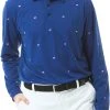Sansoleil Men's Soltek Ice Long Sleeve Print Polo Flag Day Navy -Golf Apparel Sales Shop unnamed file 6594