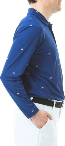 Sansoleil Men's Soltek Ice Long Sleeve Print Polo Flag Day Navy 9 Sansoleil Men's Soltek Ice Long Sleeve Print Polo Flag Day Navy -Golf Apparel Sales Shop unnamed file 6597