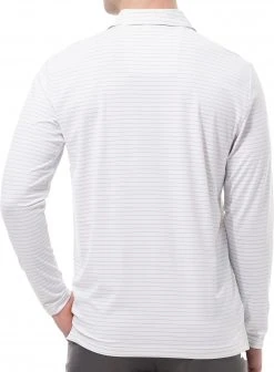 Sansoleil Men's Soltek Ice Long Sleeve Stripe Polo White/melon -Golf Apparel Sales Shop unnamed file 6599