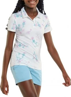PUMA Girls' MATTR Lowlands Golf Polo Bright White/mauve Pop