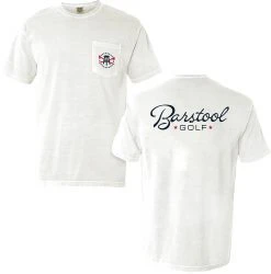 Barstool Sports Men's S&S Pocket Golf T-Shirt White/navy