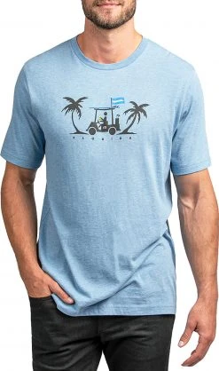 TravisMathew Men's Outlaw McGraw T-Shirt Heather Blue