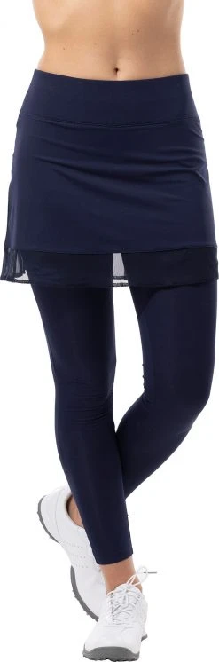 SanSoleil Women's SolCool Long Golf Skortie Black