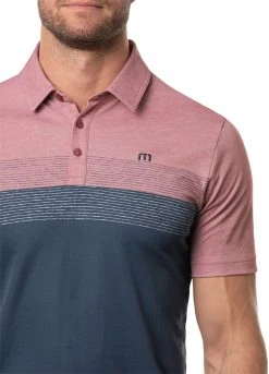 TravisMathew Men's Lake Life Golf Polo Heather Ruby Wine -Golf Apparel Sales Shop unnamed file 682
