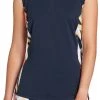 Lady Hagen Women's Tropical Side Piece Sleeveless Golf Polo Tropical Dark Navy -Golf Apparel Sales Shop unnamed file 686