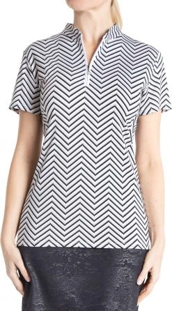 Sport Haley Women's Infinity Print 1/4 Zip Golf Polo Black/white