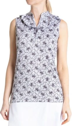 Sport Haley Women's Elsa Flounce Sleeveless Golf Polo White