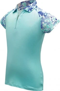 Garb Girls' Toddler Kristin 1/4 Zip Short Sleeve Golf Polo Teal