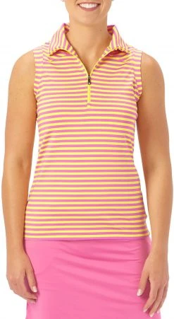 Nancy Lopez Golf Nancy Lopez Women's Flight Sleeveless Golf Polo Peacock/white