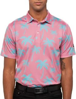 Waggle Men's Beach Bum Golf Polo Navy/pink