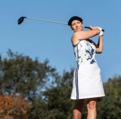 Lady Hagen Women's Stripe Pleated 17'' Golf Skort White -Golf Apparel Sales Shop unnamed file 7147