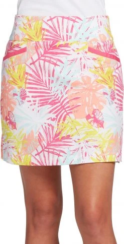 Lady Hagen Women's Tropical Print 17'' Golf Skort White Palm