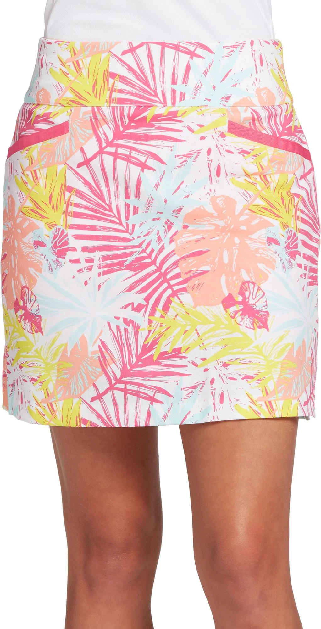 Lady Hagen Women's Tropical Print 17'' Golf Skort White Palm 3 Lady Hagen Women's Tropical Print 17'' Golf Skort White Palm