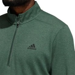 Adidas Men's 3-Stripes Quarter Zip Golf Pullover Green Oxide -Golf Apparel Sales Shop unnamed file 7406