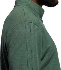 Adidas Men's 3-Stripes Quarter Zip Golf Pullover Green Oxide -Golf Apparel Sales Shop unnamed file 7407