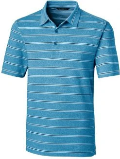 Cutter & Buck Men's Forge Heather Stripe Golf Polo Majestic