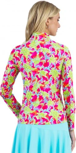 IBKUL Women's 1/4 Zip Long Sleeve Mock Neck Golf Sun Shirt Pink Multi 5 IBKUL Women's 1/4 Zip Long Sleeve Mock Neck Golf Sun Shirt Pink Multi -Golf Apparel Sales Shop unnamed file 7459