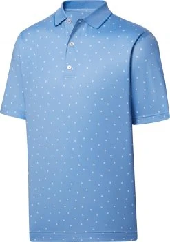 FootJoy Men's Push Play Print Lisle Knit Golf Polo White/lavender
