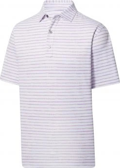 FootJoy Men's Chalk Line Print Stretch Pique Golf Polo White/lavender