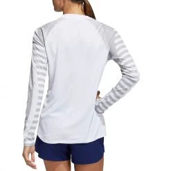 Adidas Women's HEAT.RDY USA Long Sleeve Mock Neck Golf T-Shirt White/grey -Golf Apparel Sales Shop unnamed file 7549