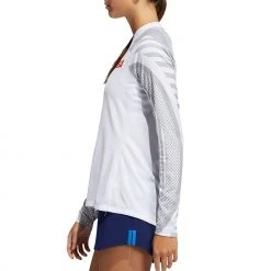 Adidas Women's HEAT.RDY USA Long Sleeve Mock Neck Golf T-Shirt White/grey -Golf Apparel Sales Shop unnamed file 7550