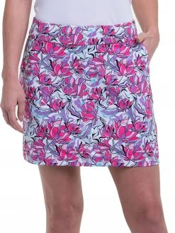 EP Pro Women's Floral Print Ruffle Trim Golf Skort Rosette Multi