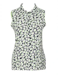 Sport Haley Women's Aster Print Sleeveless Golf Polo Midnight