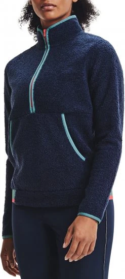 Under Armour Women's Pile 1/2 Zip Golf Pullover Mdngt Navy/blue Flannel