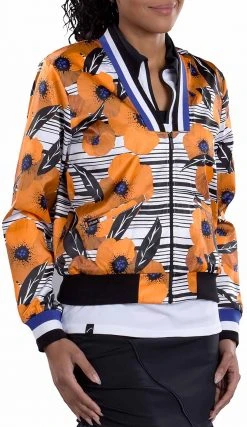 SwingDish Women's Berlin Full-Zip Golf Bomber Jacket Printed