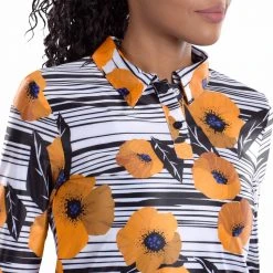 SwingDish Women's Rhonda Printed Long Sleeve Golf Polo -Golf Apparel Sales Shop unnamed file 8070