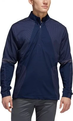 Adidas Men's Warp Knit 1/4 Zip Golf Jacket Collegiate Navy