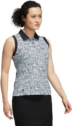 Adidas Women's Ultimate365 Primegreen Sleeveless Golf Polo Black/halo Mint -Golf Apparel Sales Shop unnamed file 8468