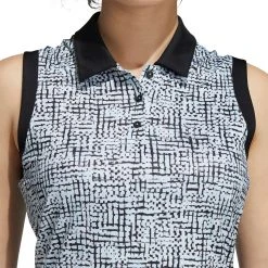 Adidas Women's Ultimate365 Primegreen Sleeveless Golf Polo Black/halo Mint -Golf Apparel Sales Shop unnamed file 8471