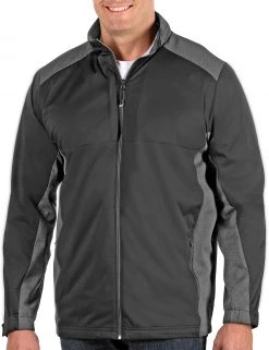 Antigua Men's Revolve Long Sleeve Full Zip Jacket (Big & Tall) Charcoal/charcoal