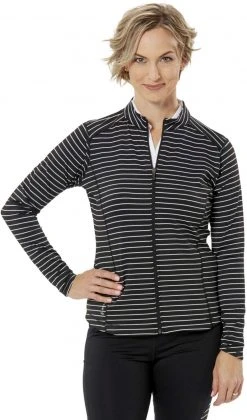 Nancy Lopez Golf Nancy Lopez Women's Jazzy Full Zip Golf Jacket – Extended Sizes Black/ White