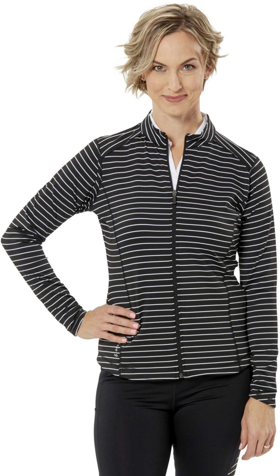 Nancy Lopez Golf Nancy Lopez Women's Jazzy Full Zip Golf Jacket – Extended Sizes Black/ White 3 Nancy Lopez Golf Nancy Lopez Women's Jazzy Full Zip Golf Jacket – Extended Sizes Black/ White