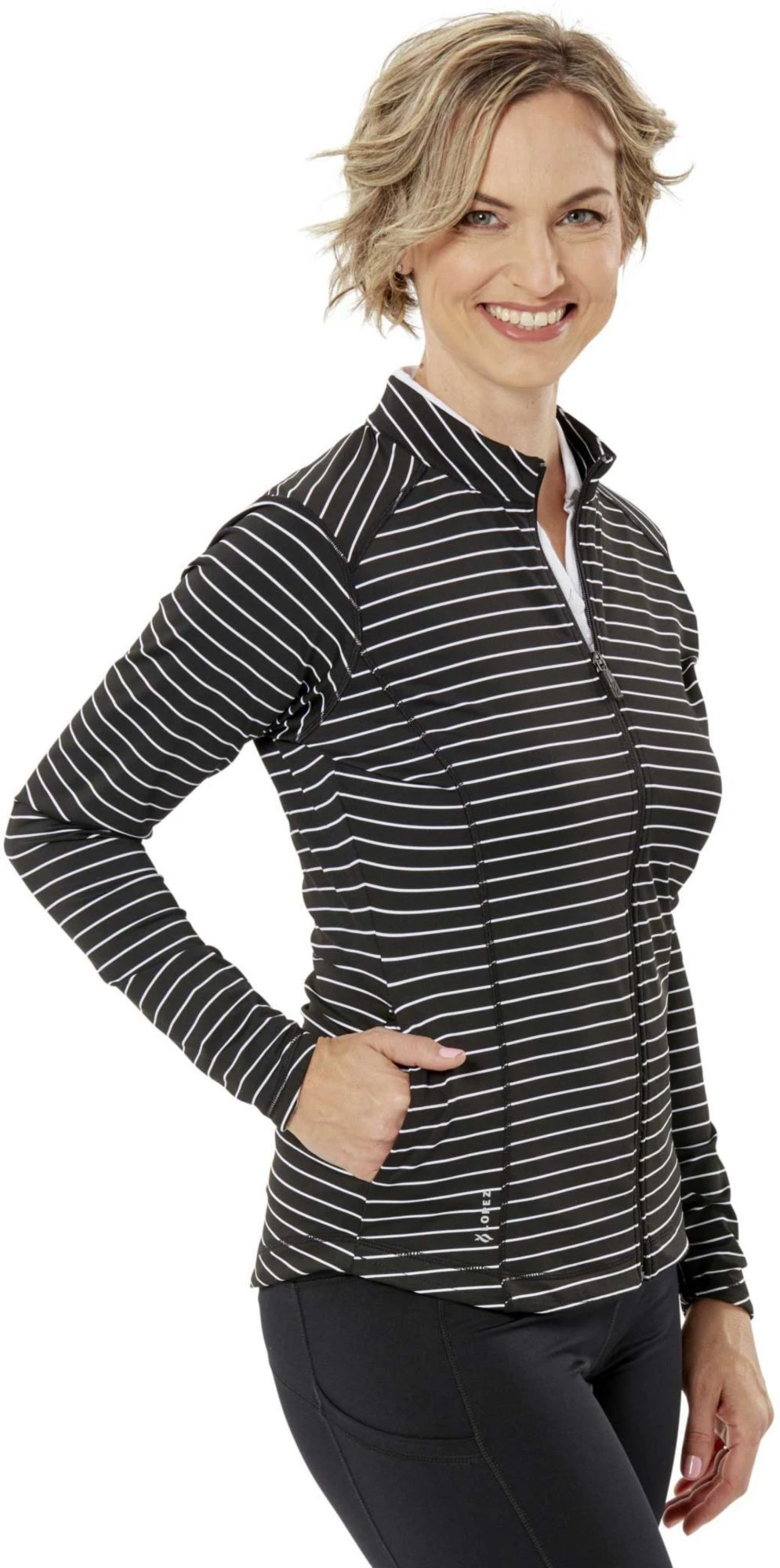 Nancy Lopez Golf Nancy Lopez Women's Jazzy Full Zip Golf Jacket – Extended Sizes Black/ White 4 Nancy Lopez Golf Nancy Lopez Women's Jazzy Full Zip Golf Jacket – Extended Sizes Black/ White - Image 2