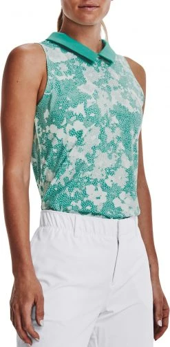 Under Armour Women's Zinger Rise Sleeveless Golf Polo Green