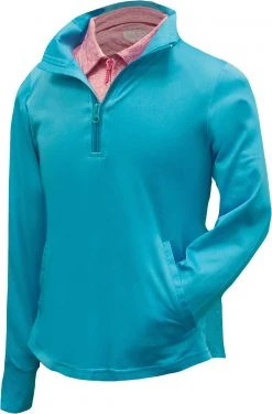 Garb Girls' Kenzie ½ Zip Golf Pullover Teal