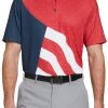 Walter Hagen Men's Perfect 11 USA Waving Flag Print Golf Polo Waving Flag Positive Red -Golf Apparel Sales Shop unnamed file 872